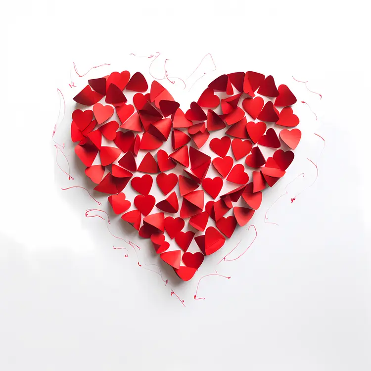 Red Heart Made of Petals