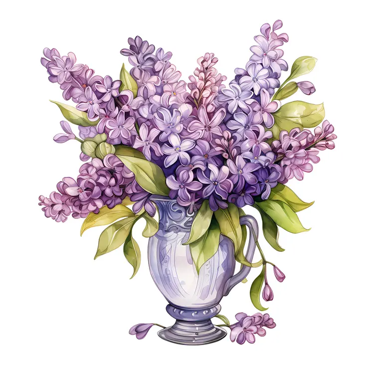 Beautiful Lilac Flowers in Decorative Vase