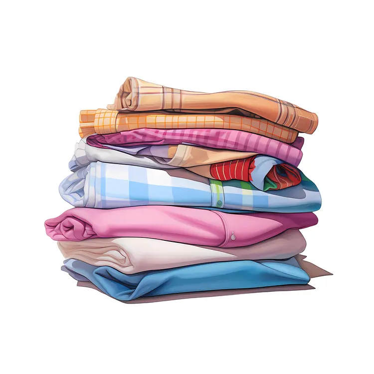 Neatly Folded Stack of Clothes