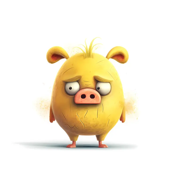 Sad Pig in Yellow