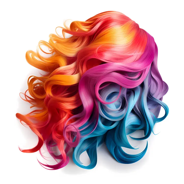 Vibrant Rainbow Curly Hair