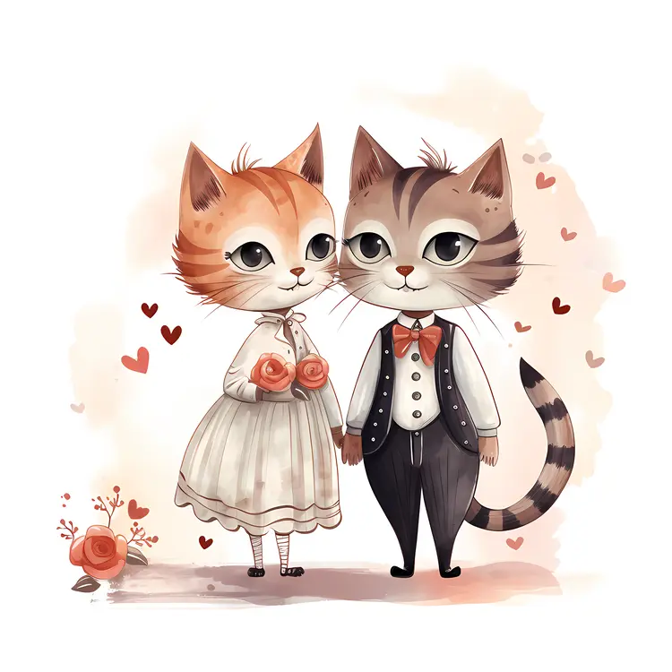 Cats in Wedding Attire