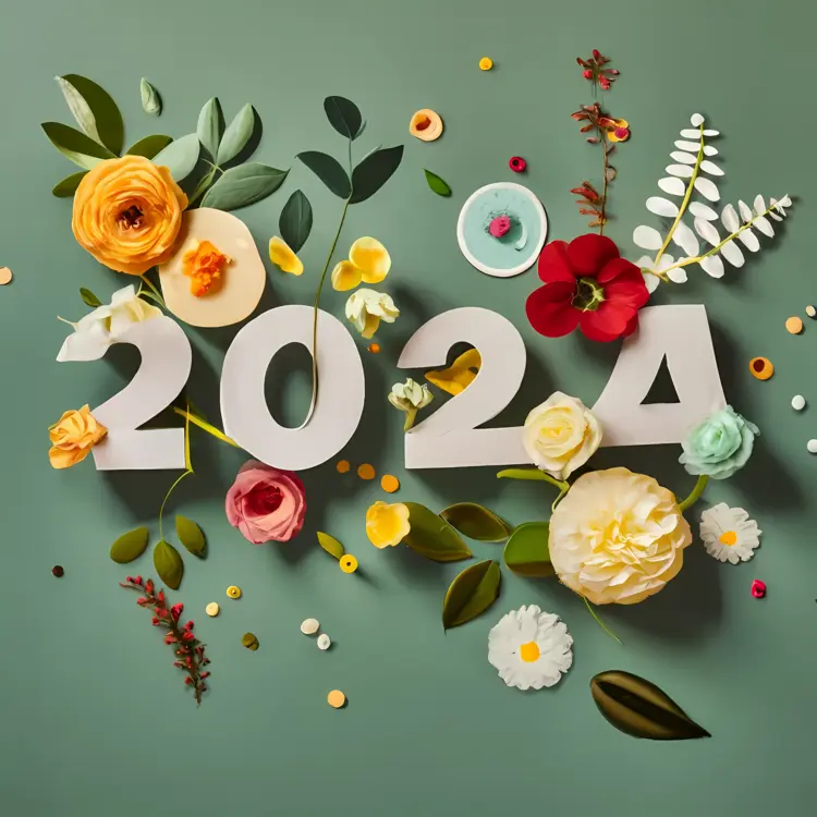 Green Background Floral 2024