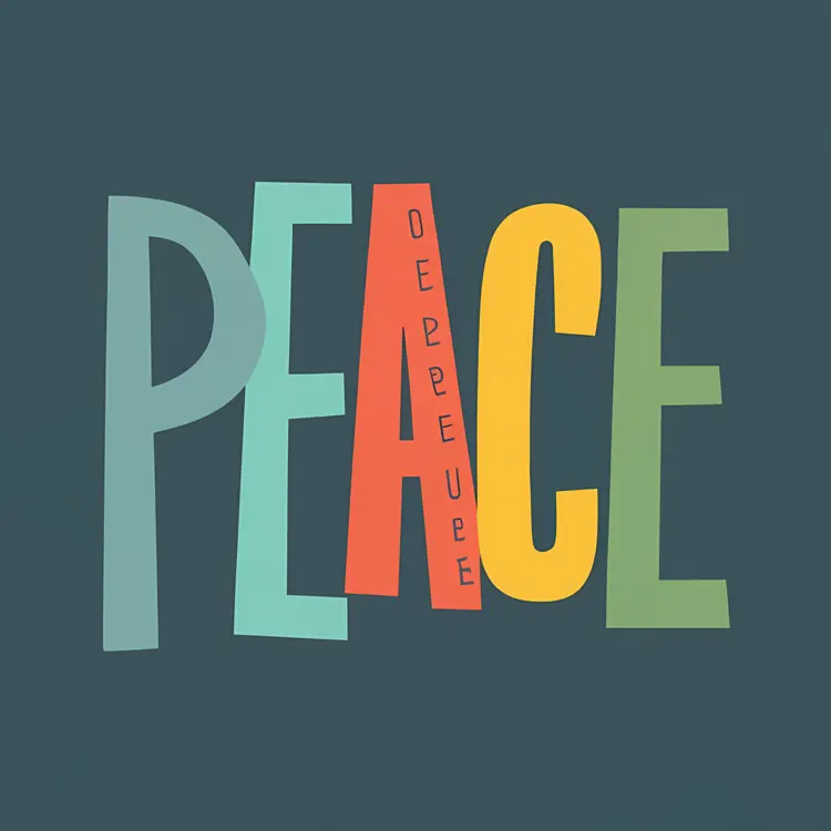 Colorful Peace Typography Design