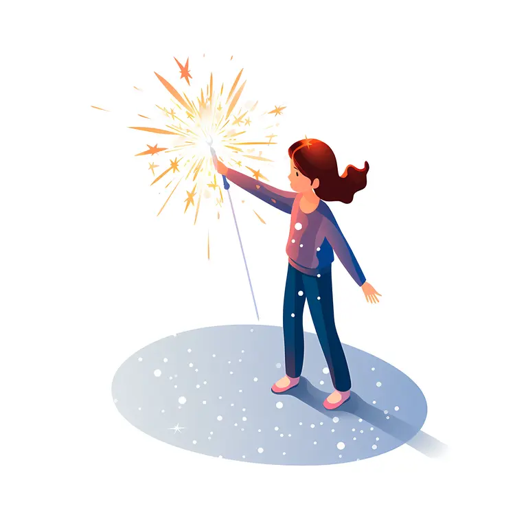Child Holding Sparkler in Festive Mood