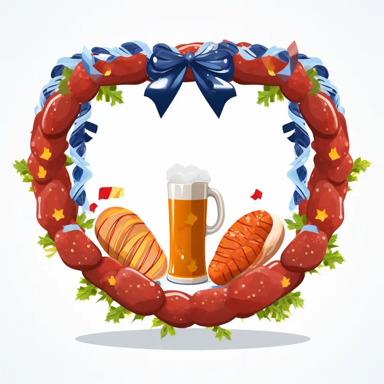 Festive Beer and Sausages for Oktoberfest Celebration