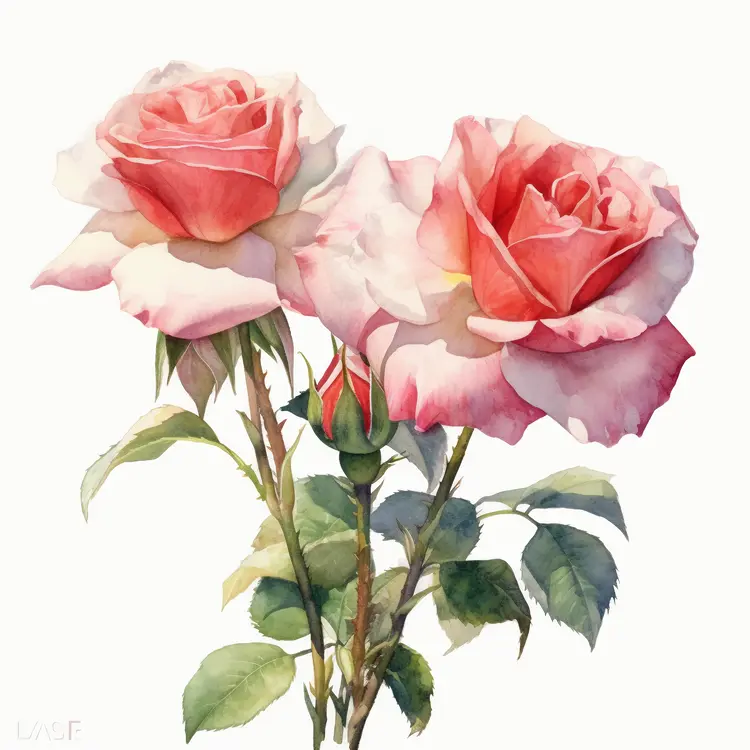 Beautiful Pink Roses Illustration
