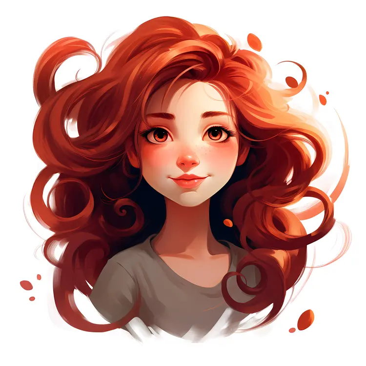 Red-haired Girl with Big Eyes