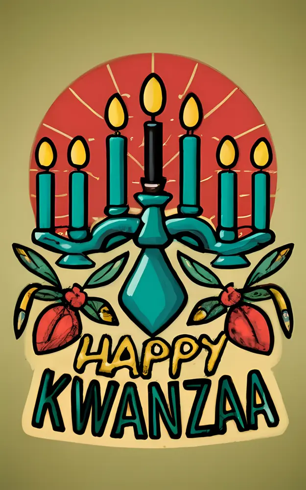 Kwanzaa Candles with Leaves