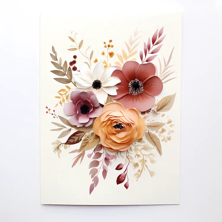 Beautiful Floral Bouquet with Warm Tones