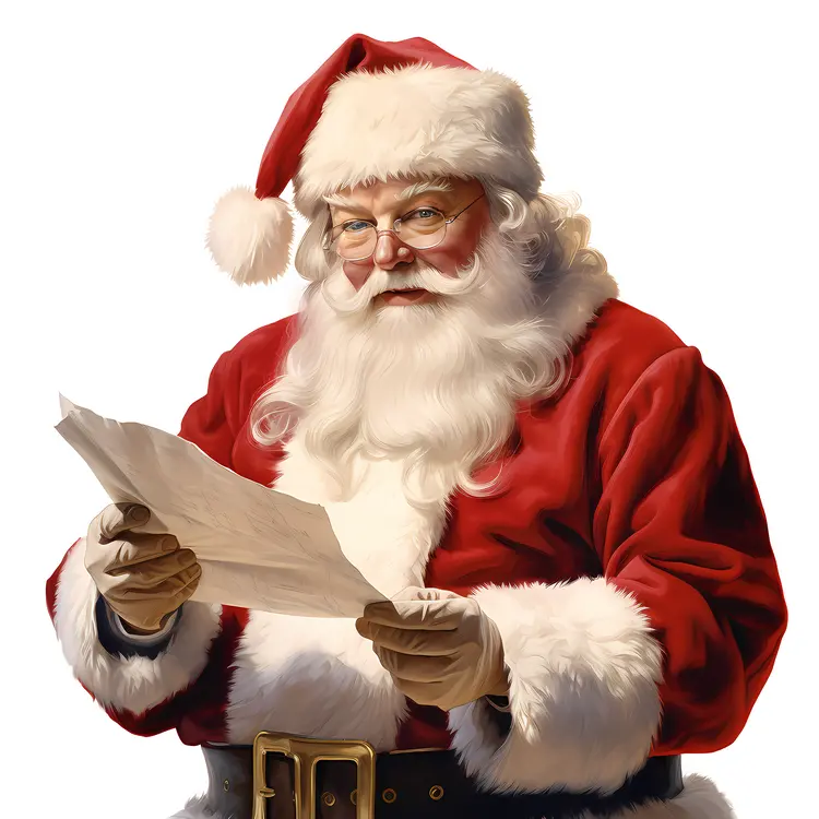 Santa Claus Reading a List