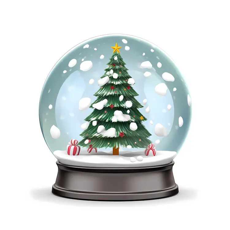 Christmas Tree in Snow Globe