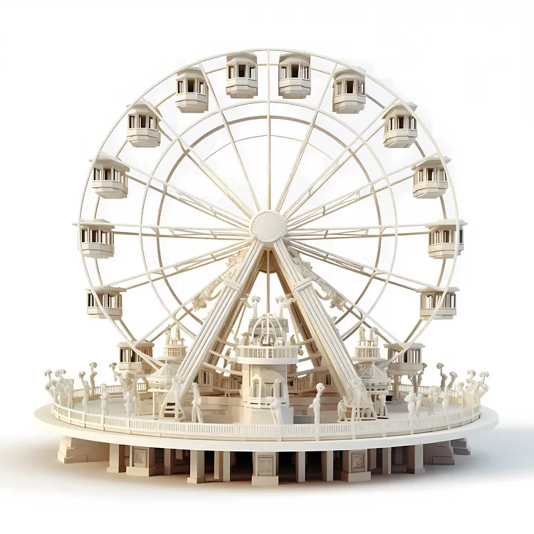 White Ferris Wheel Model