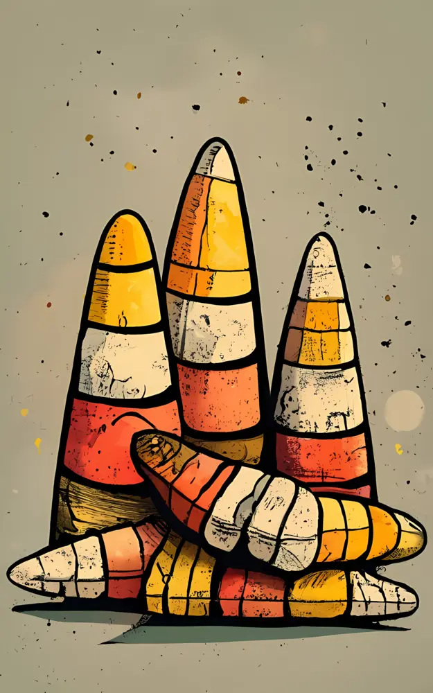 Colorful Candy Corn Illustration for Halloween