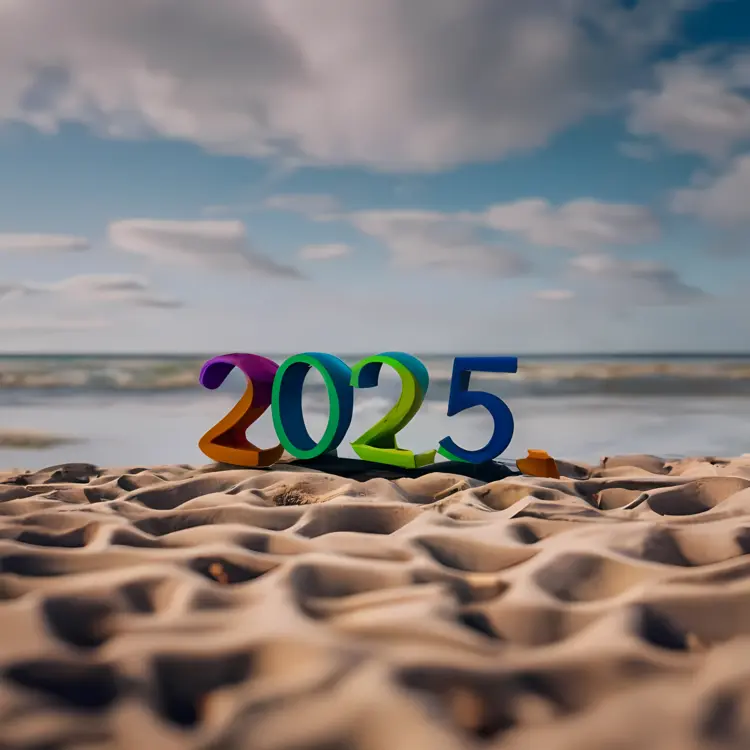 2025 on a Sandy Beach