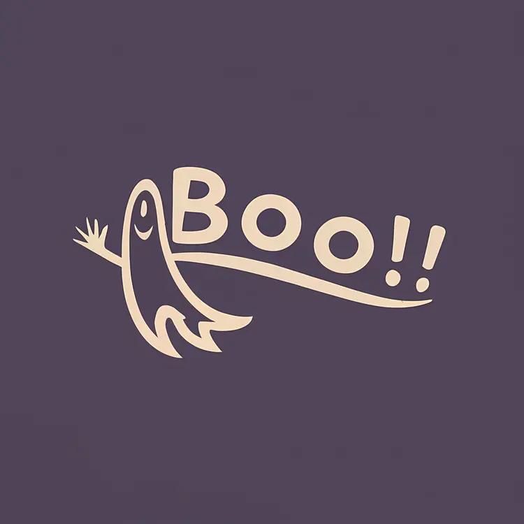 Cute Ghost Saying Boo
