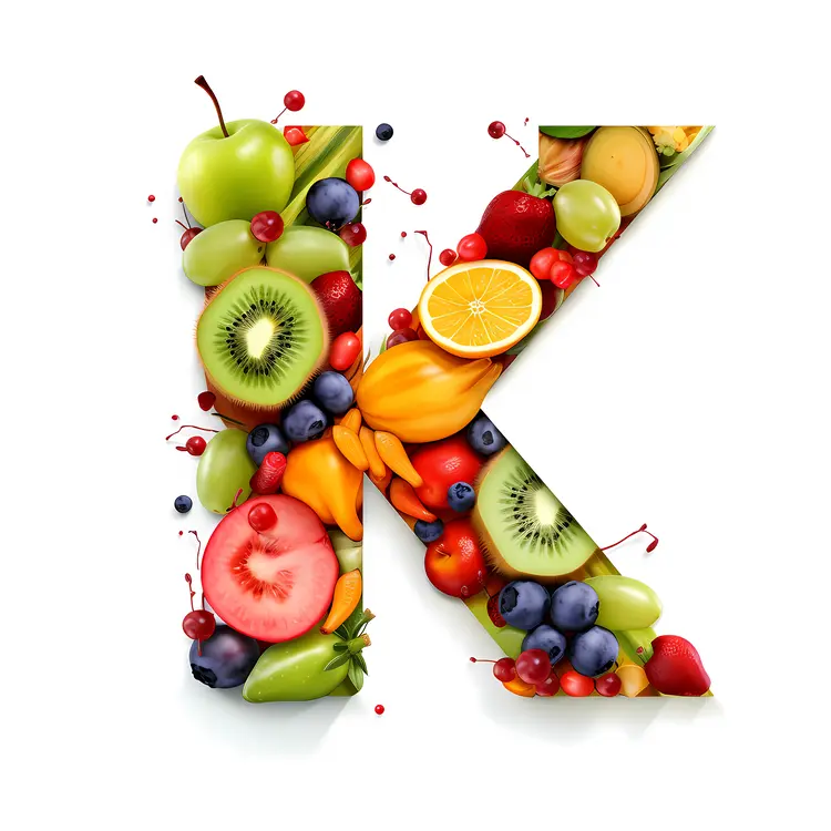 Fruit K Letter with Various Fruits