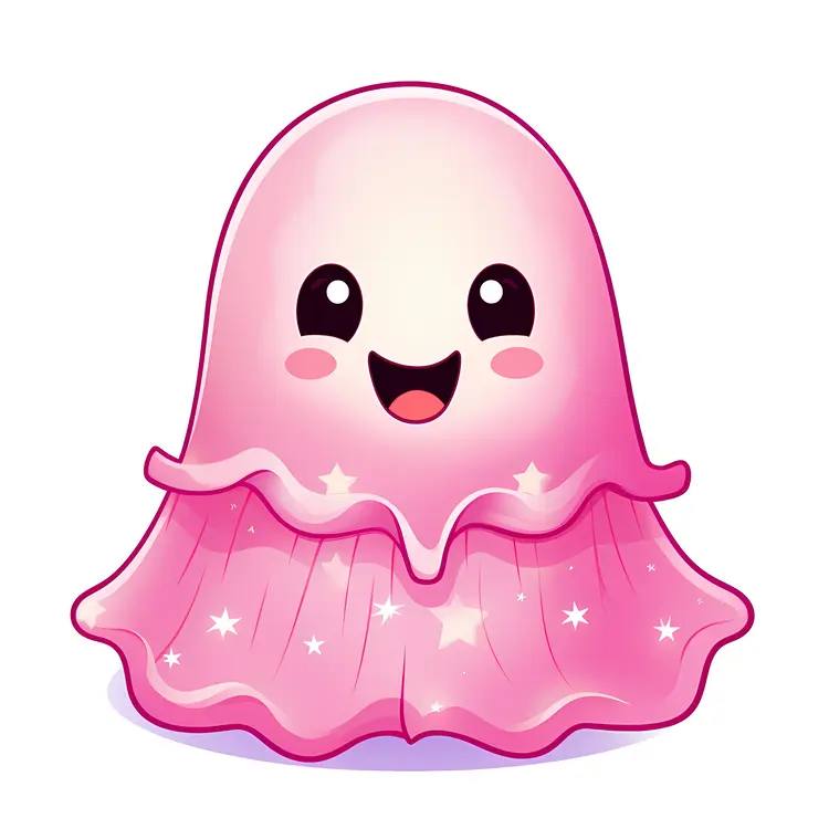 Cute Pink Cartoon Jellyfish