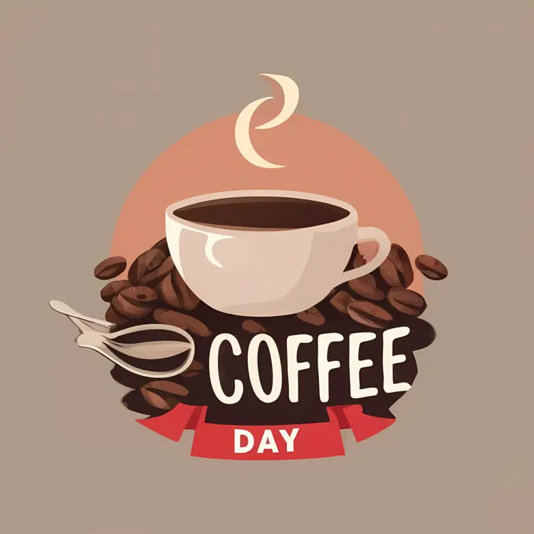 Coffee Cup with Coffee Beans and Spoon