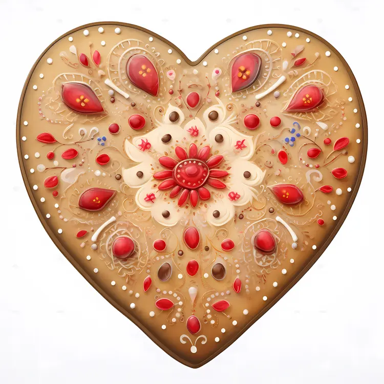 Beautifully Decorated Heart Cookie
