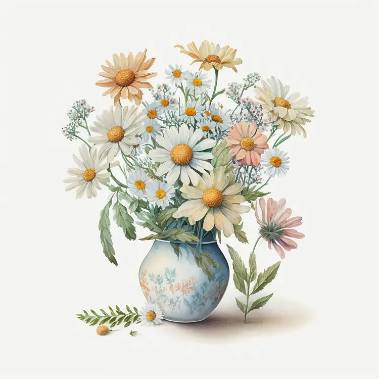 Beautiful Flower Vase with Daisies