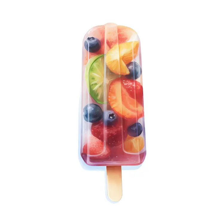 Colorful Fruit Popsicle for Summer Refreshment