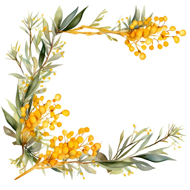 Yellow Floral Frame Decoration