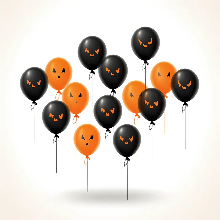 Black and Orange Halloween Balloons