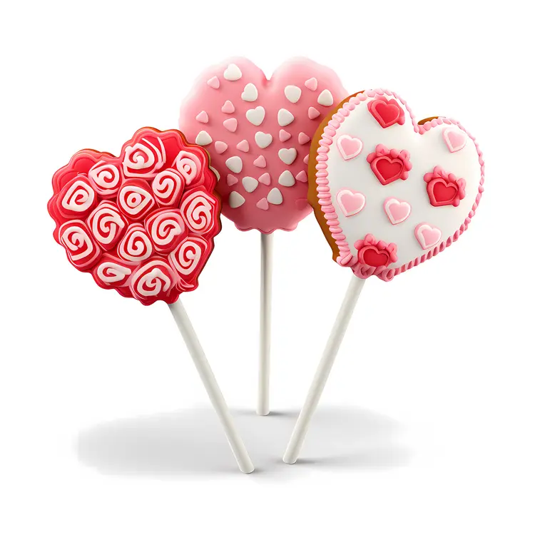 Heart-Shaped Cookies on Sticks