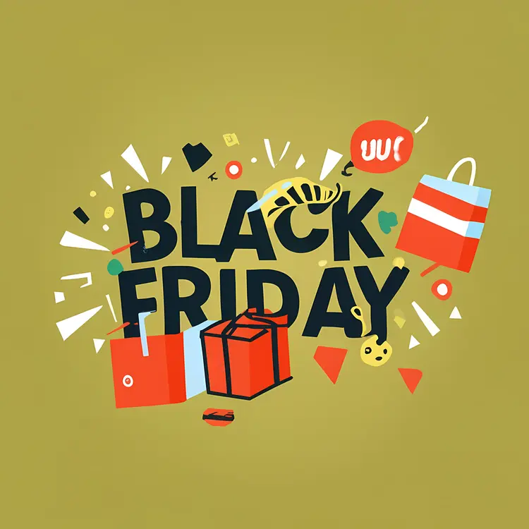 Black Friday Shopping Event with Bags and Boxes