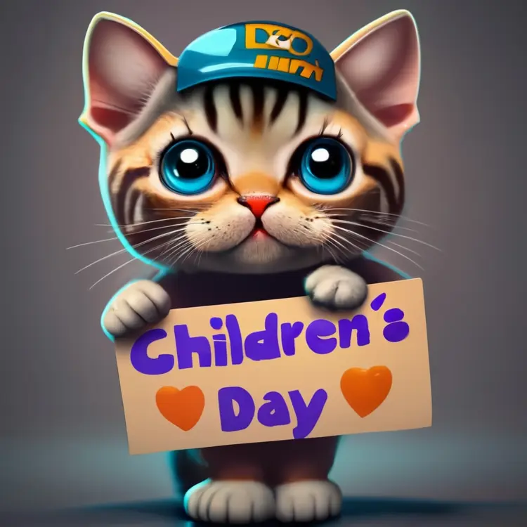 Cute Cat Celebrating Children's Day