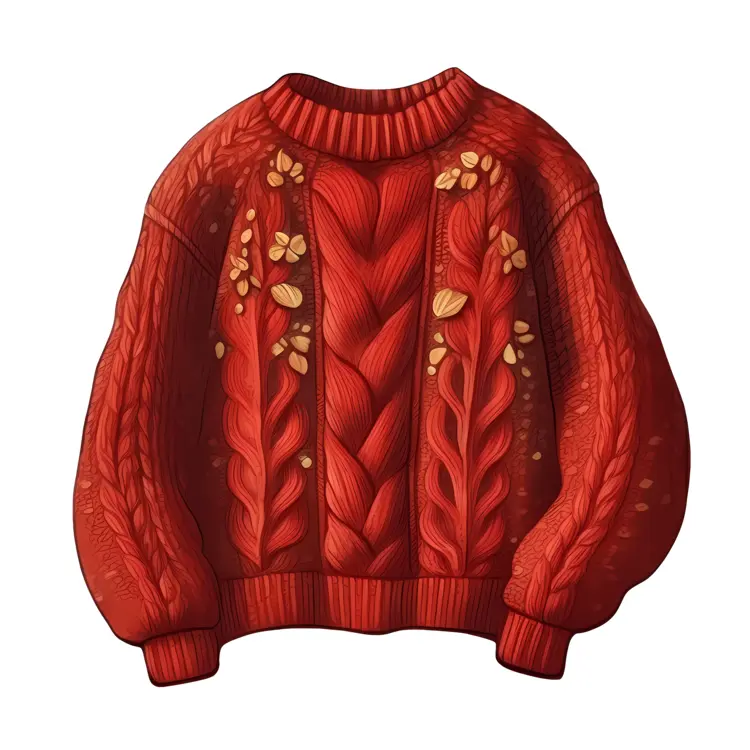 Red Cable Knit Sweater