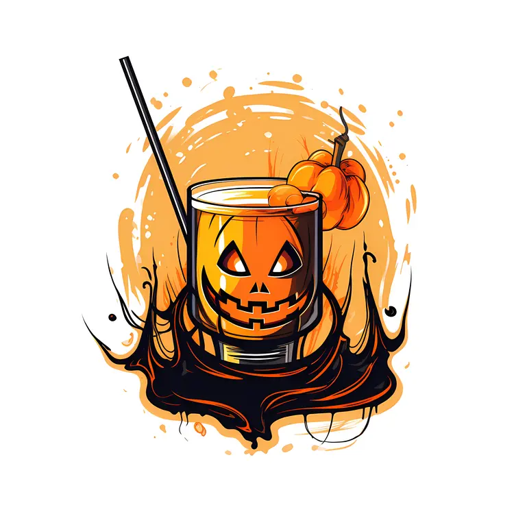 Spooky Halloween Drink with Pumpkin