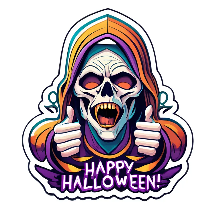 Happy Halloween Skeleton with Hood