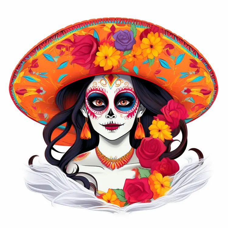 Colorful Sugar Skull for Day of the Dead Celebration