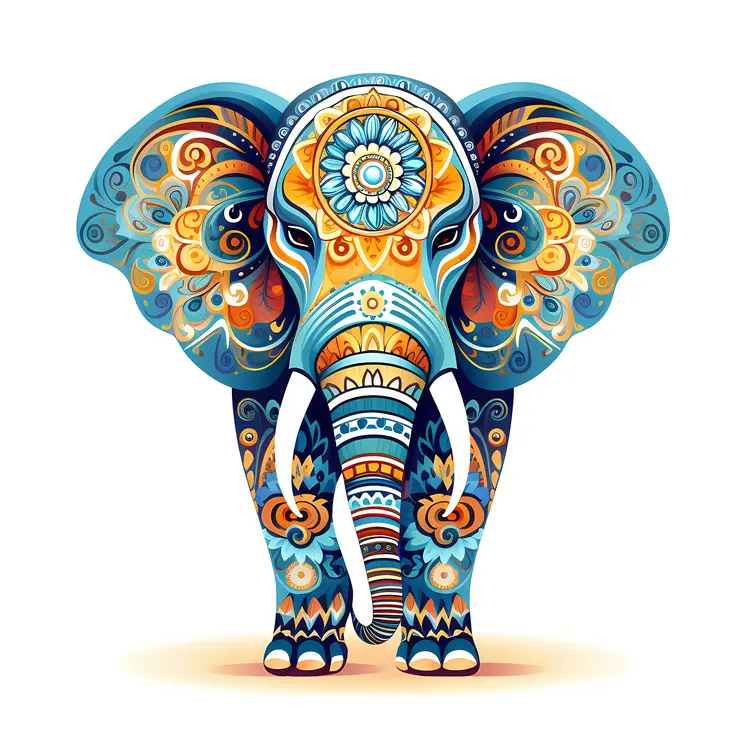Colorful Decorative Elephant Art
