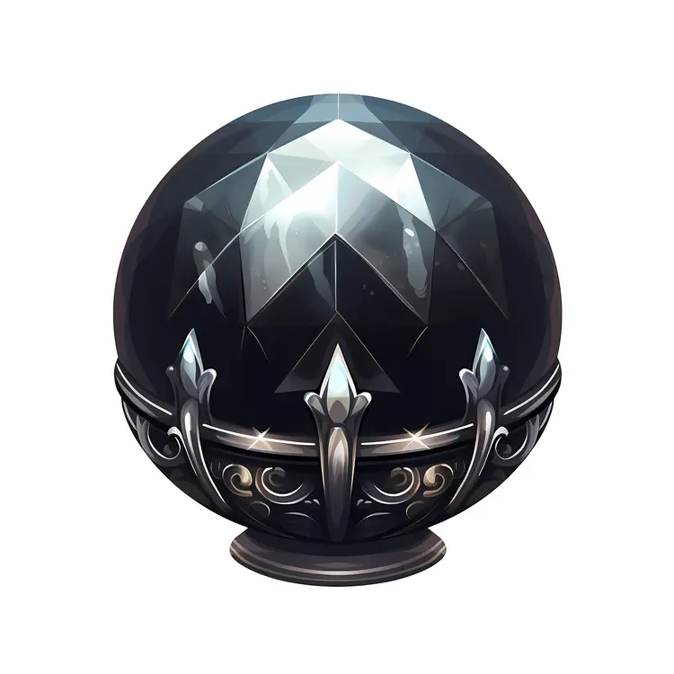 Black Crystal Ball with Geometric Design