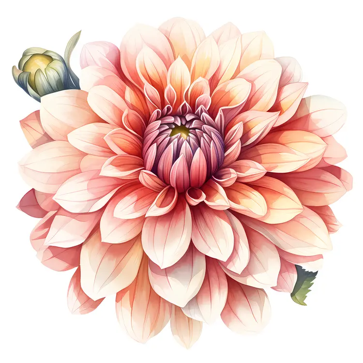 Beautiful Dahlia Flower Illustration
