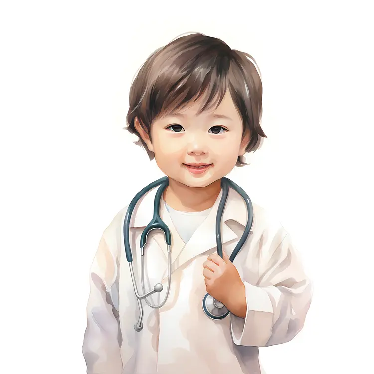 Child in Doctor Costume with Stethoscope