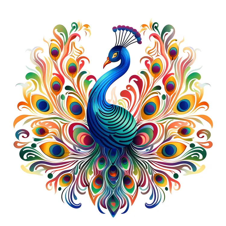 Colorful Peacock with Intricate Patterns