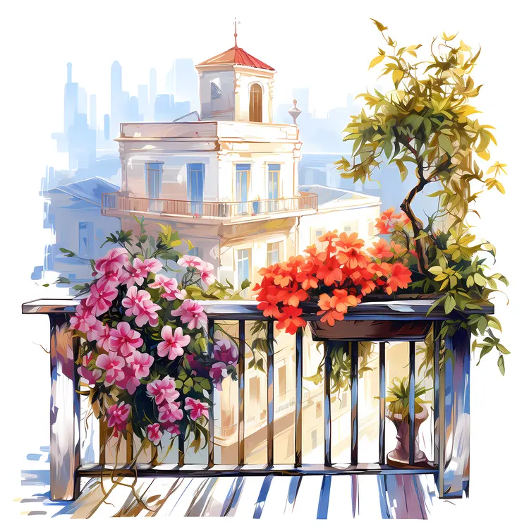 Scenic Balcony with City View