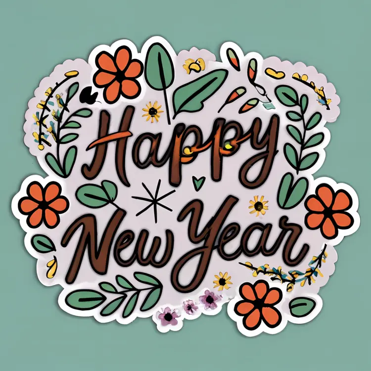 Happy New Year with Floral Design