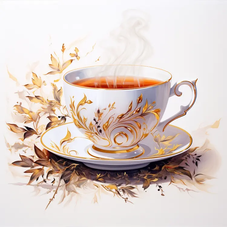 Elegant White Teacup with Steam
