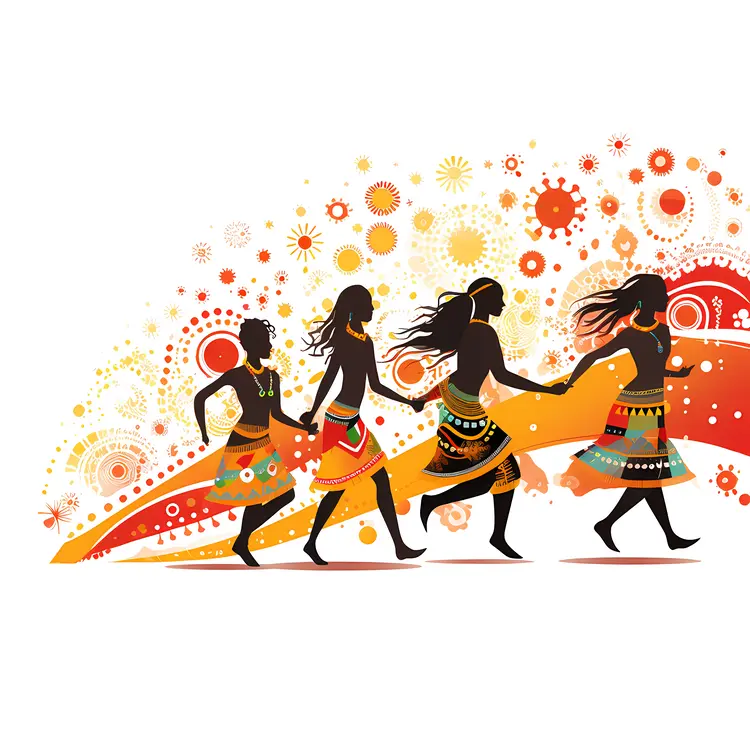 Dancing Silhouettes with Colorful Patterns