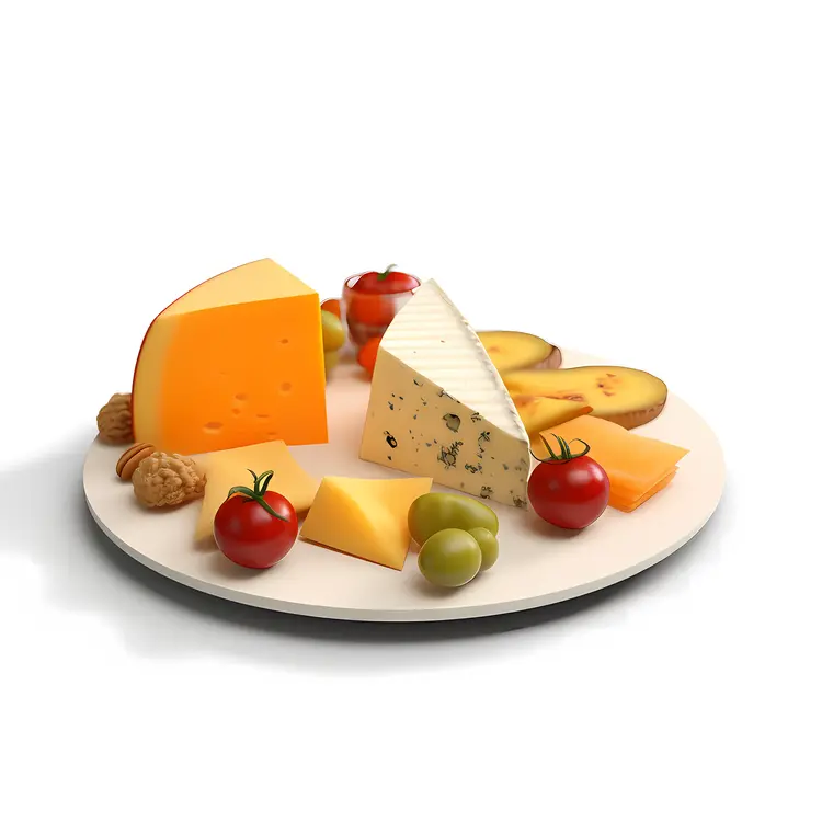 Delicious Cheese Platter with Fresh Tomatoes and Olives