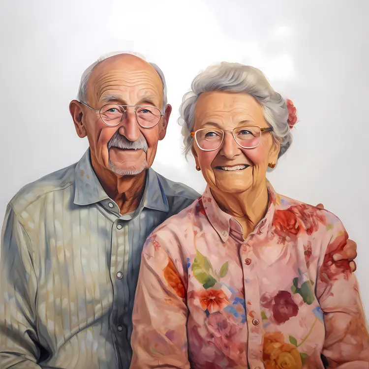 Happy Elderly Couple Portrait for Grandparents Day