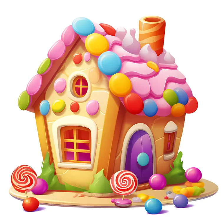 Colorful Gingerbread House for Christmas