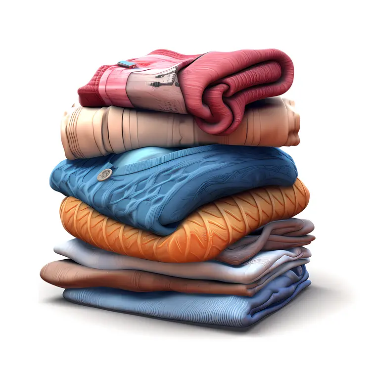 Stack of Colorful Folded Clothes