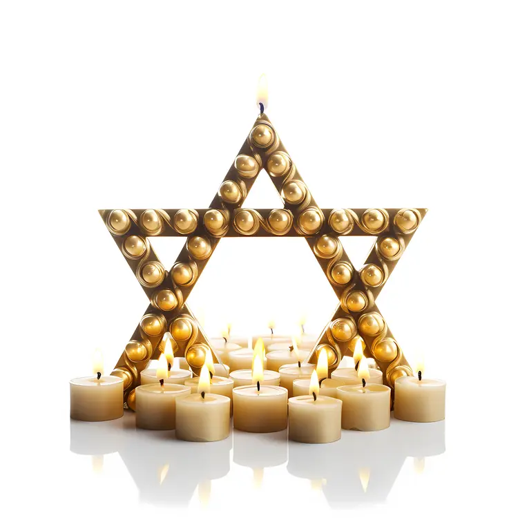 Golden Star with Tea Lights