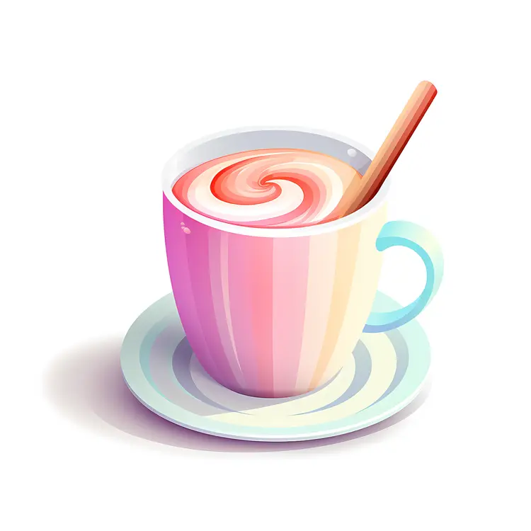 Colorful Cup with Swirl and Cinnamon Stick